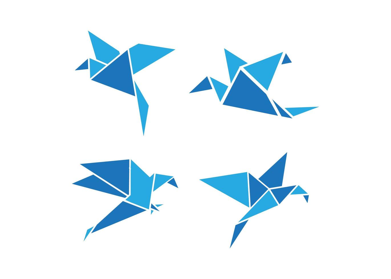 Origami bird icon design template vector