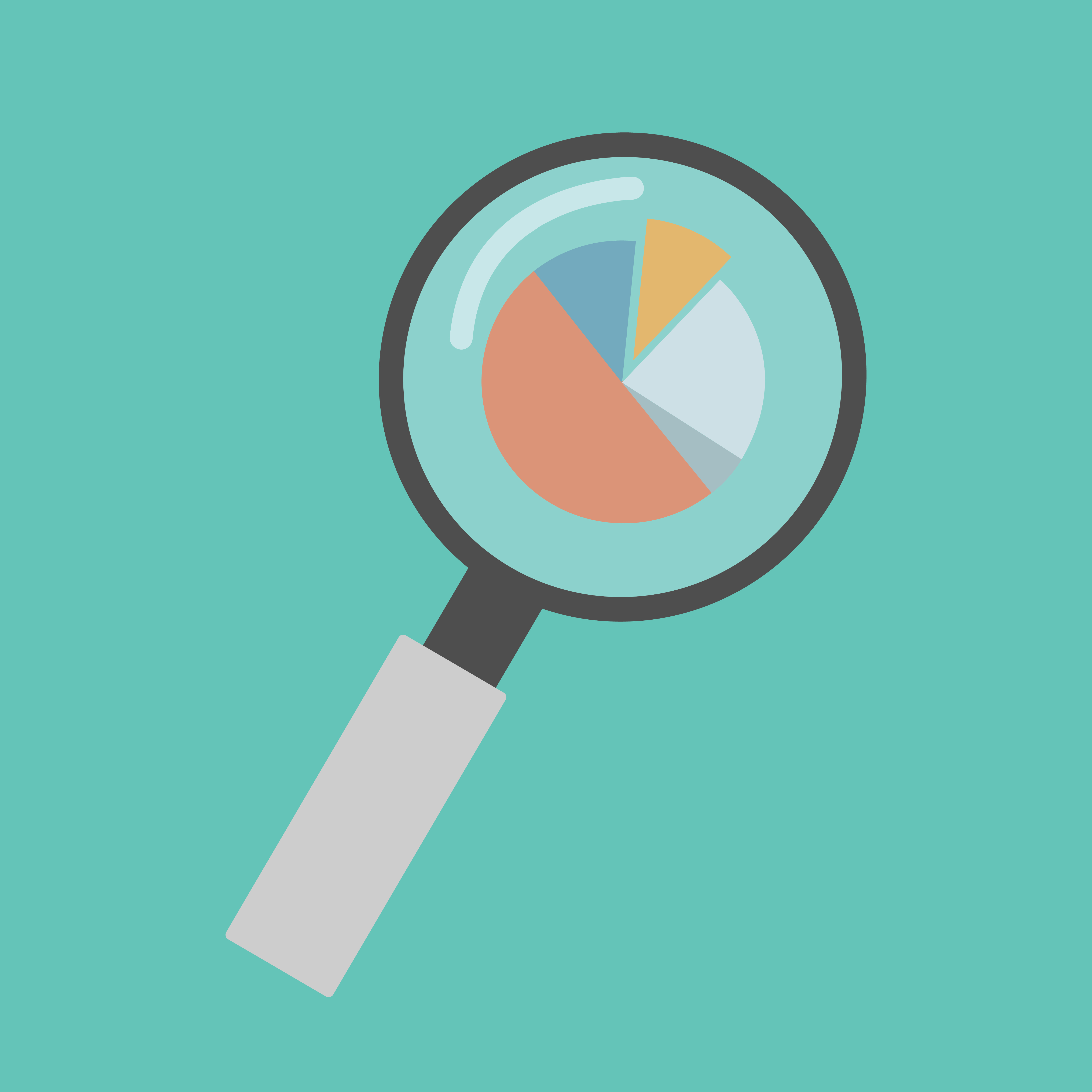 Magnifying glass zooming in a pie chart 1734563 Vector Art at Vecteezy