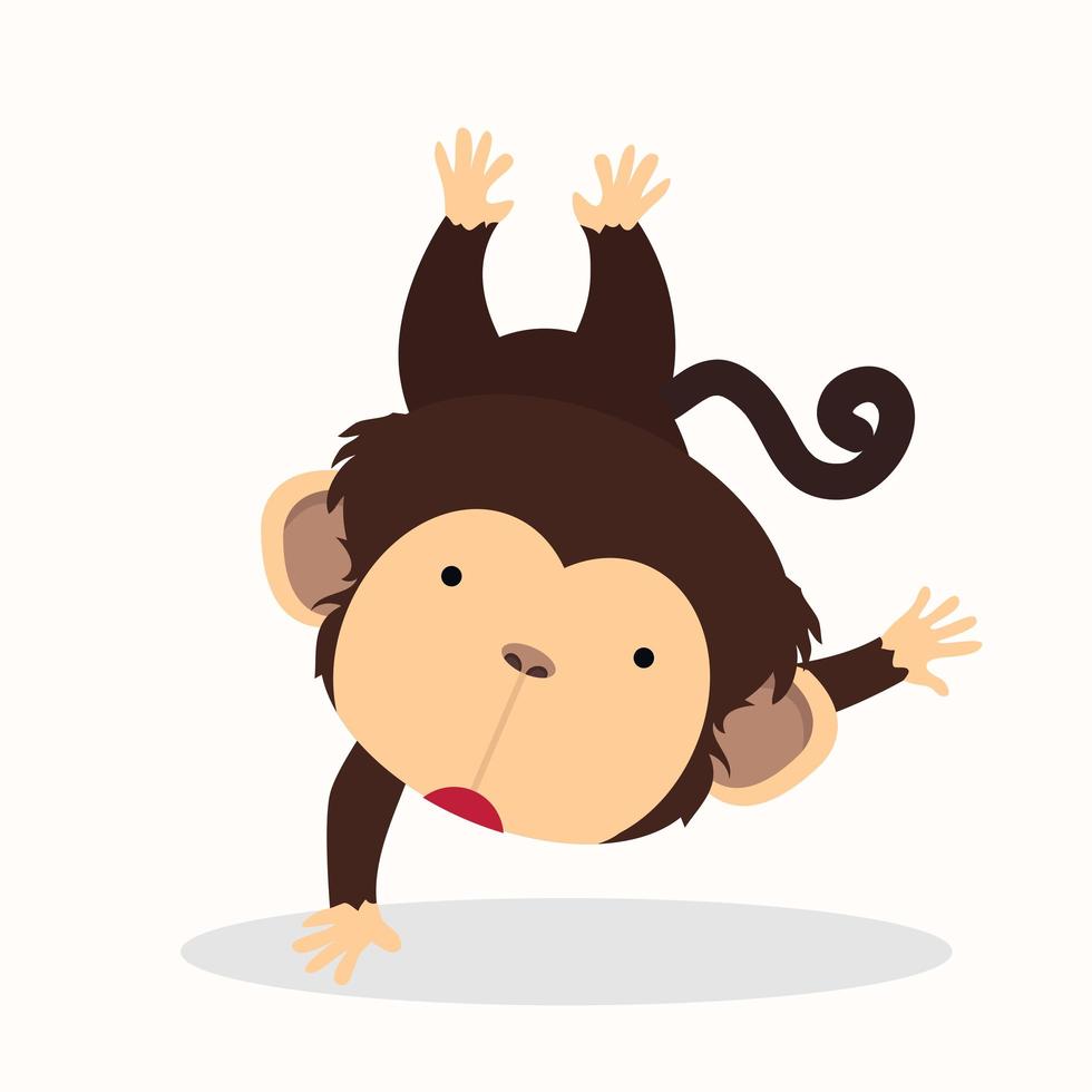 Cute Monkey Doing a Handstand vector