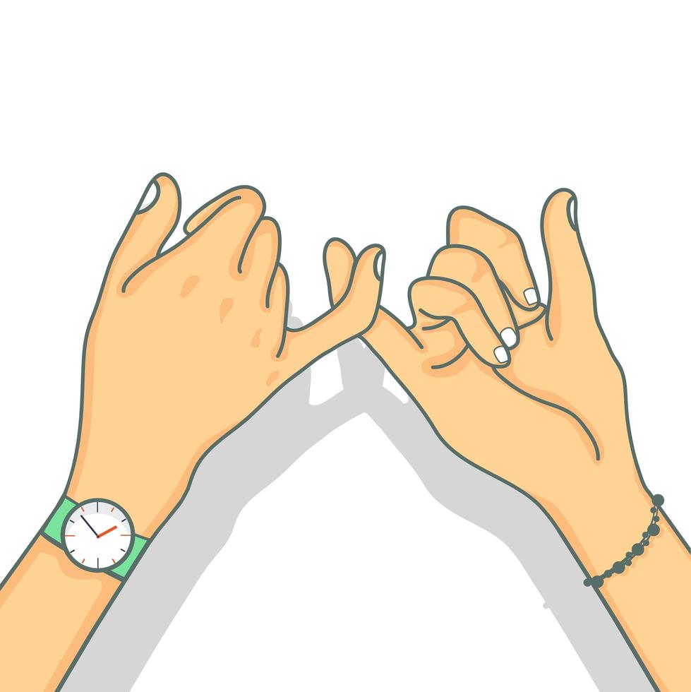 Hands Making a Pinky Promise Gesture vector