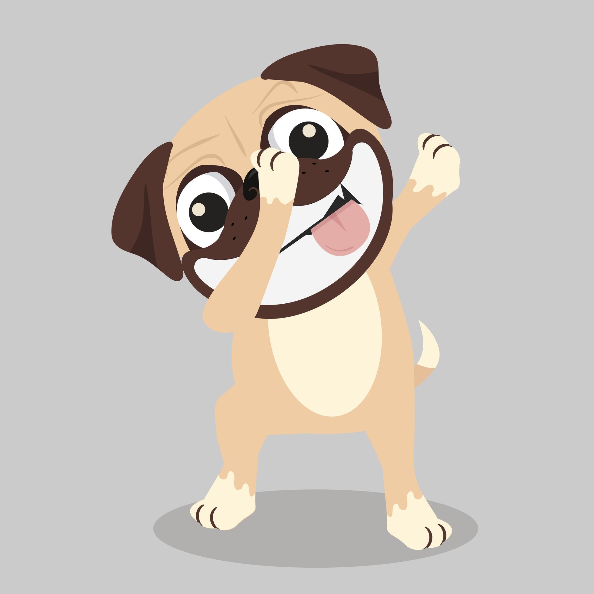 Cute puppy doing a dabbing gesture vector