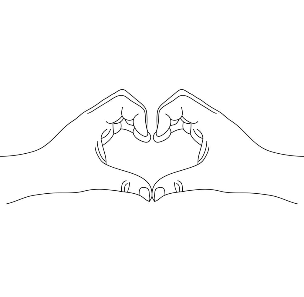 Hands making a heart shape gesture vector