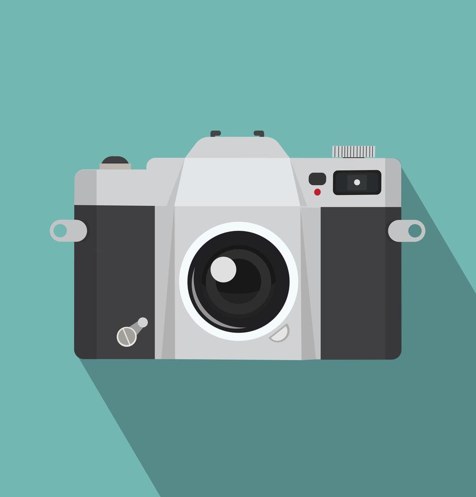 cámara de fotografía vintage con larga sombra vector