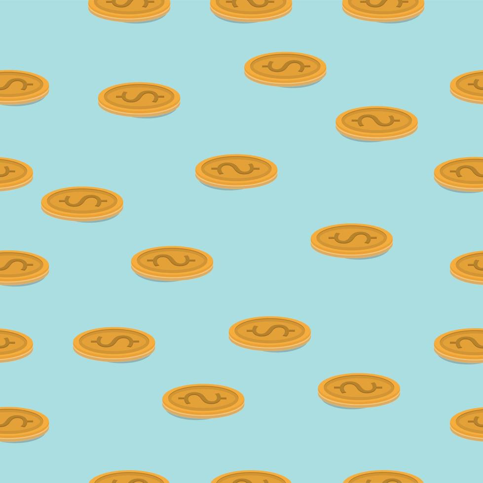 Seamless pattern of gold coins vector