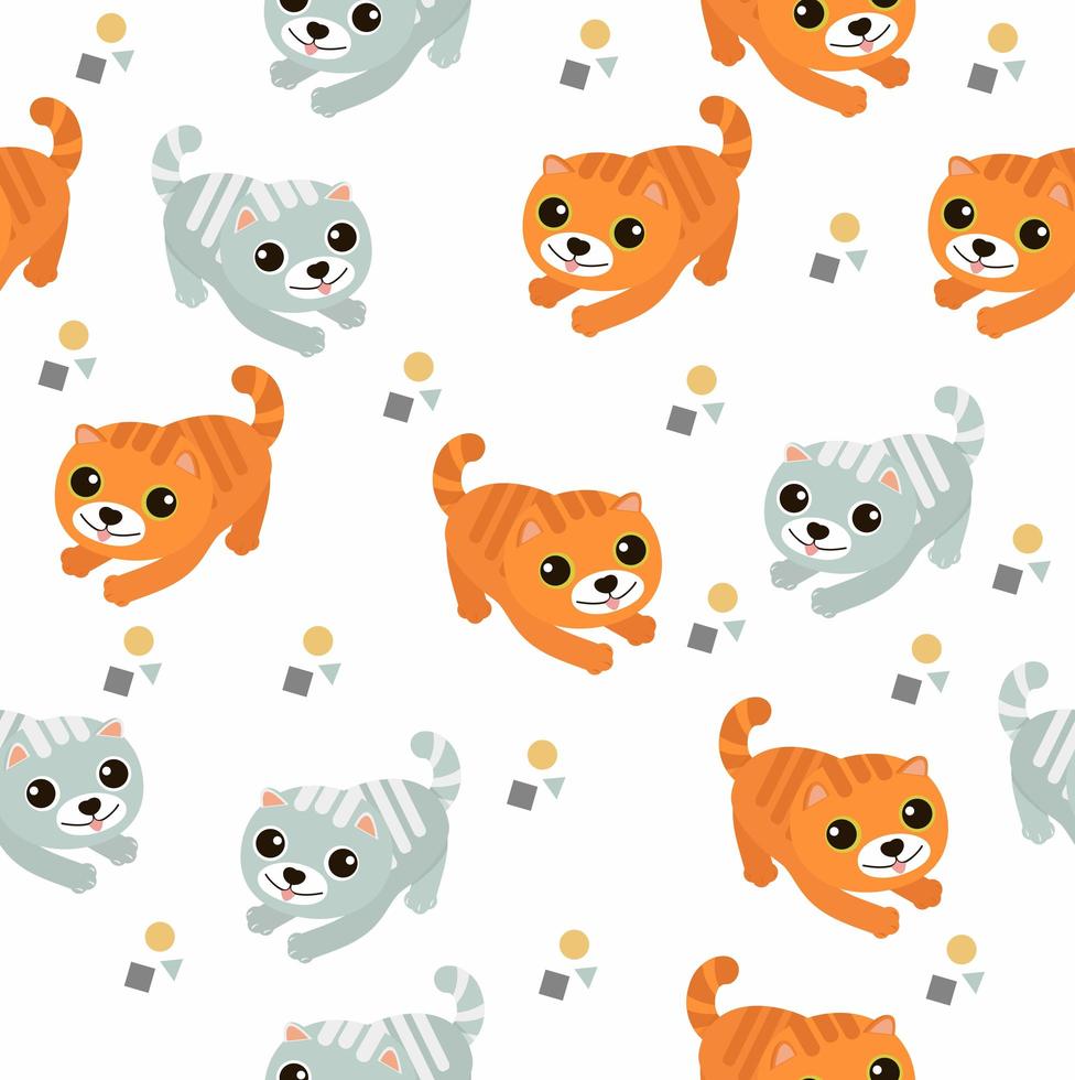 Seamless pattern of cute cats vector