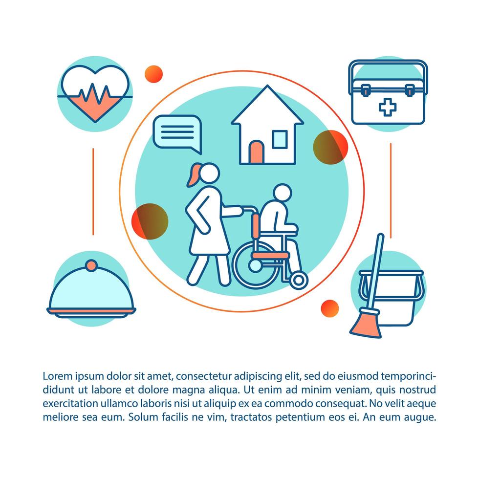 Ilustración lineal del concepto de servicio de enfermería vector