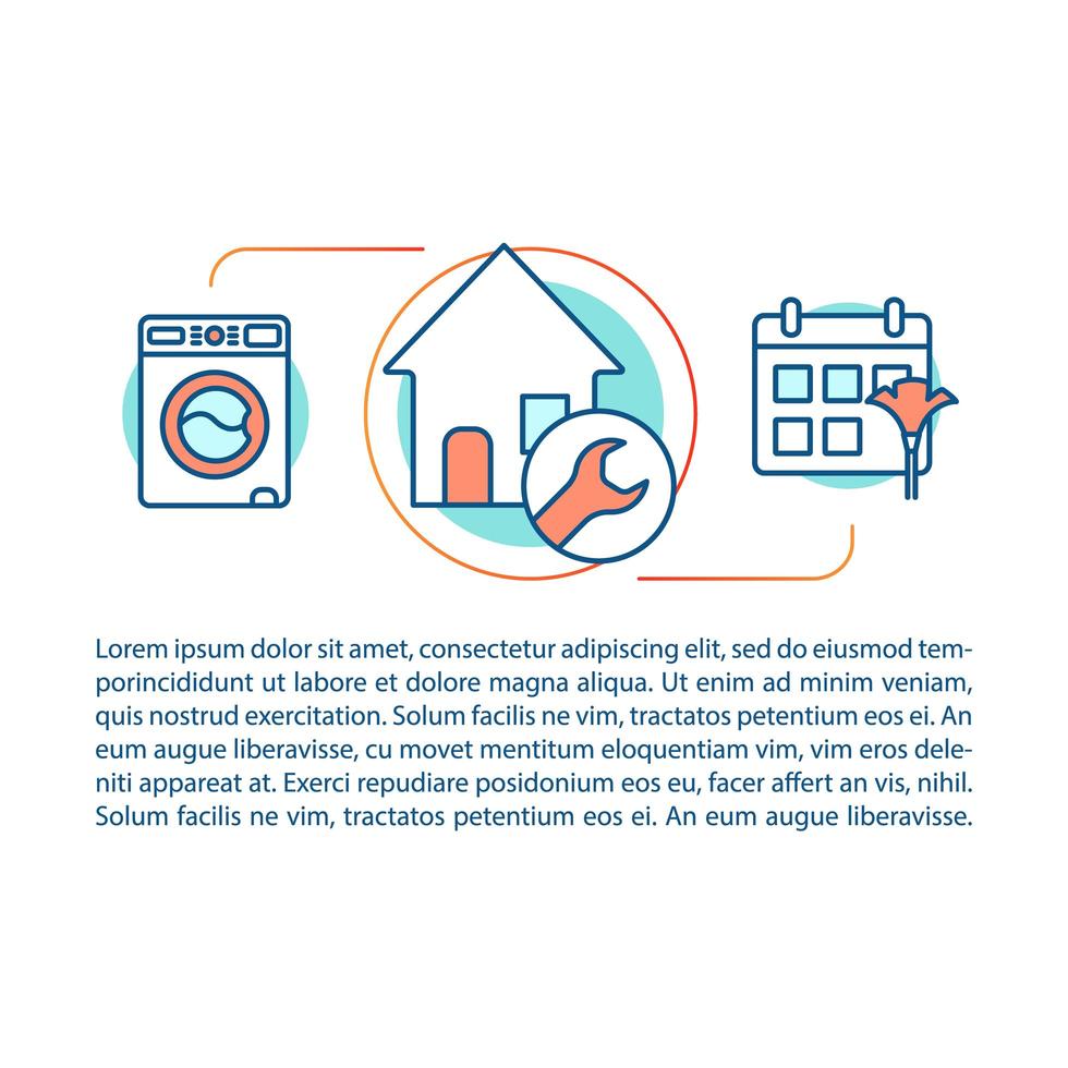 plantilla lineal de concepto de servicio de limpieza de la casa vector