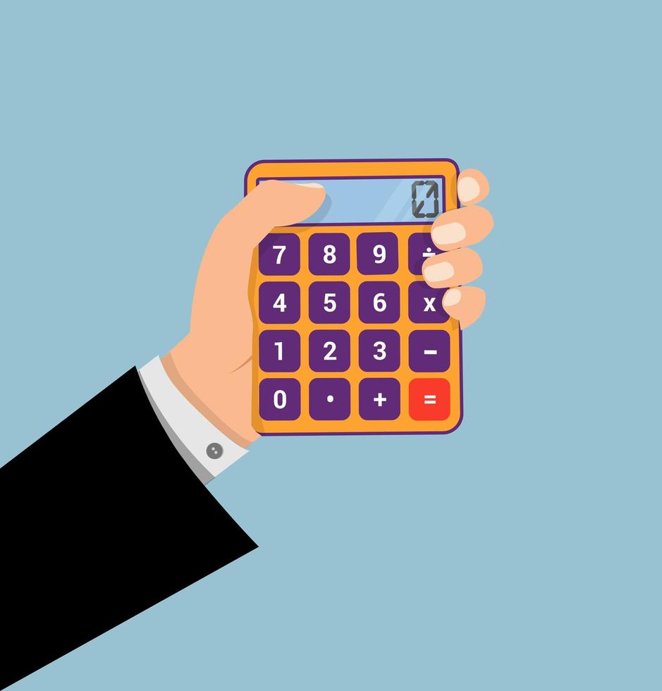 Businessman using a calculator vector