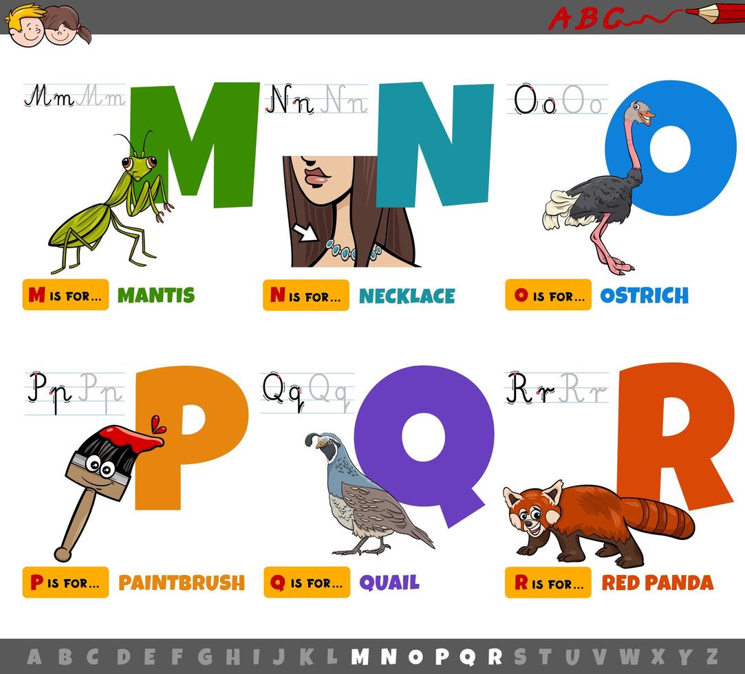 Letters for children from M to R vector