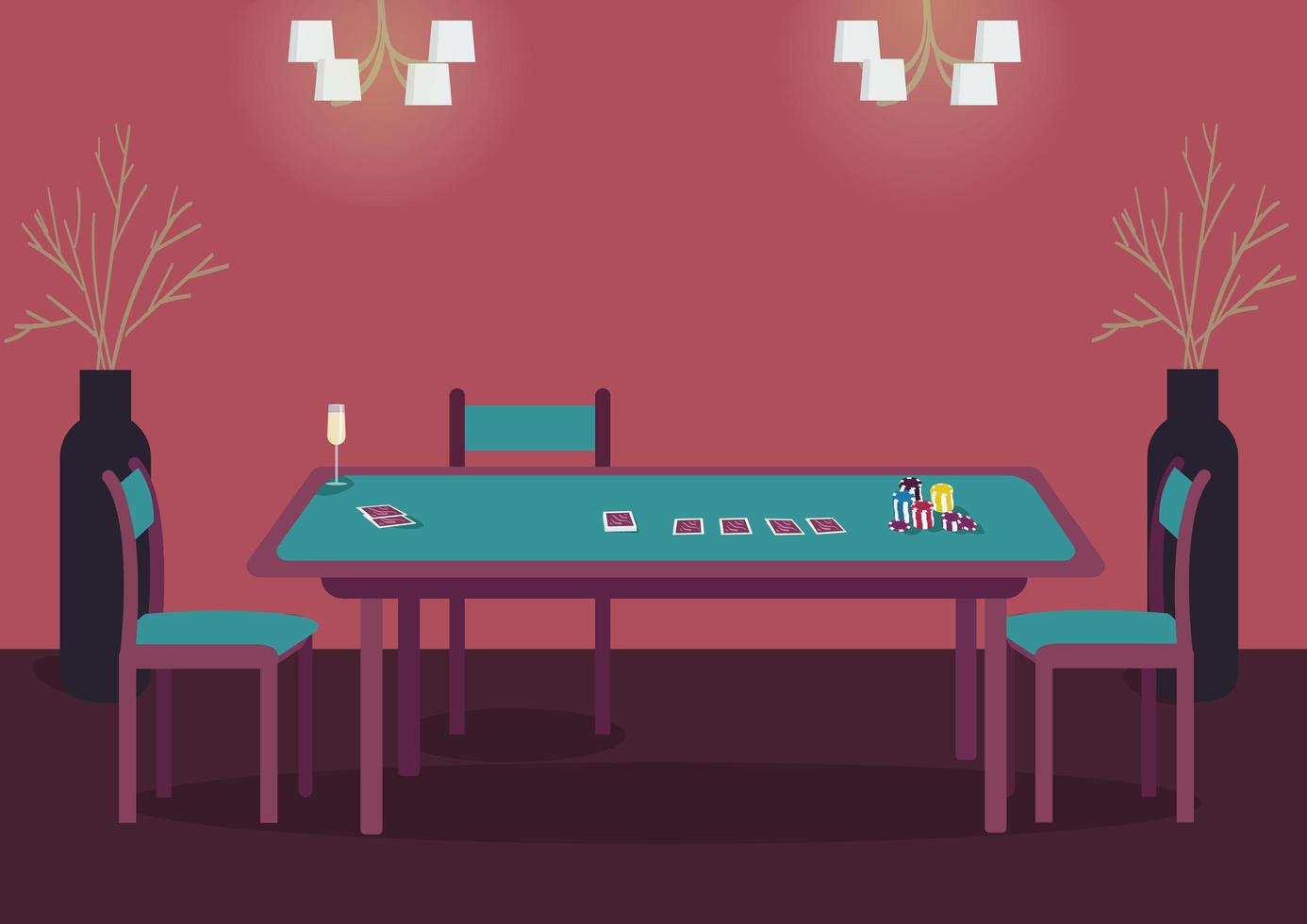 Poker green table vector