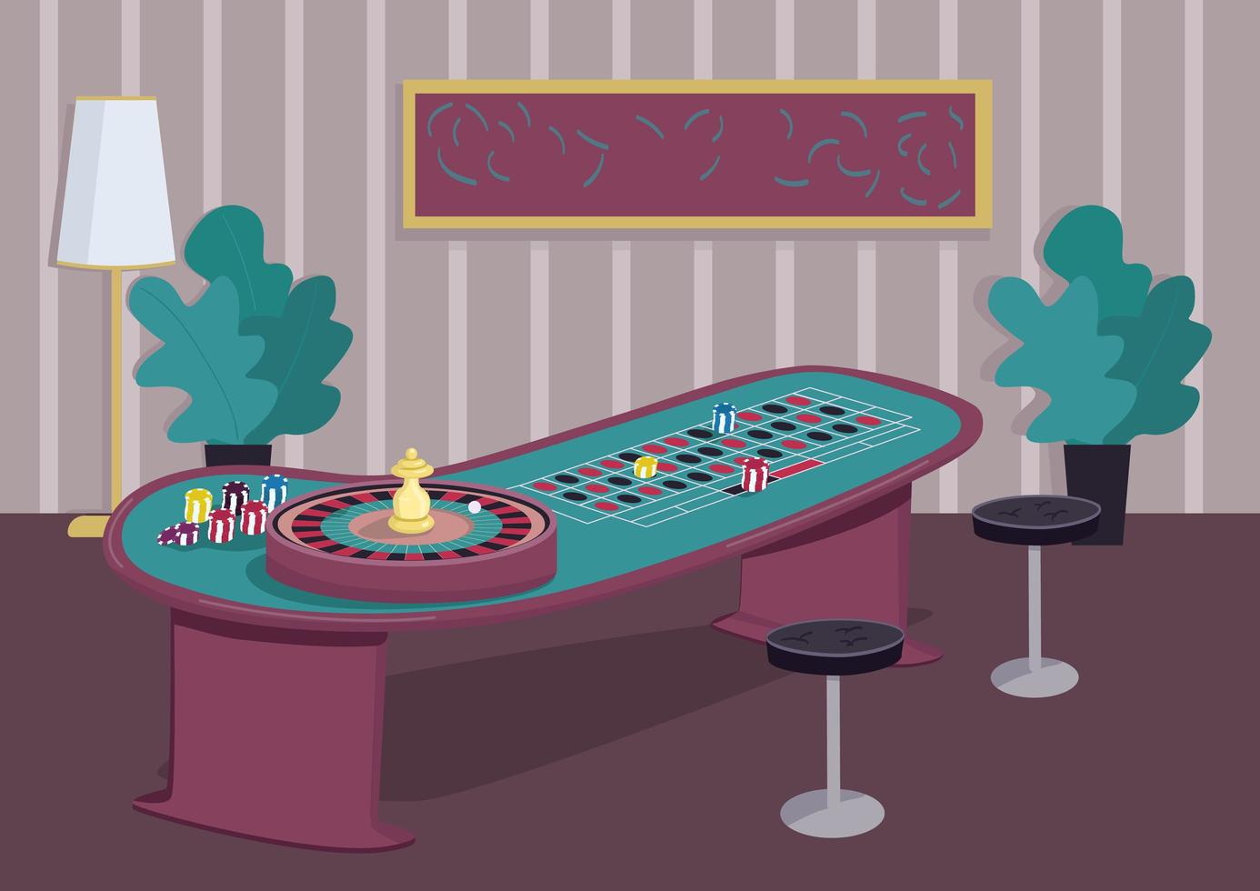 Roulette table design vector