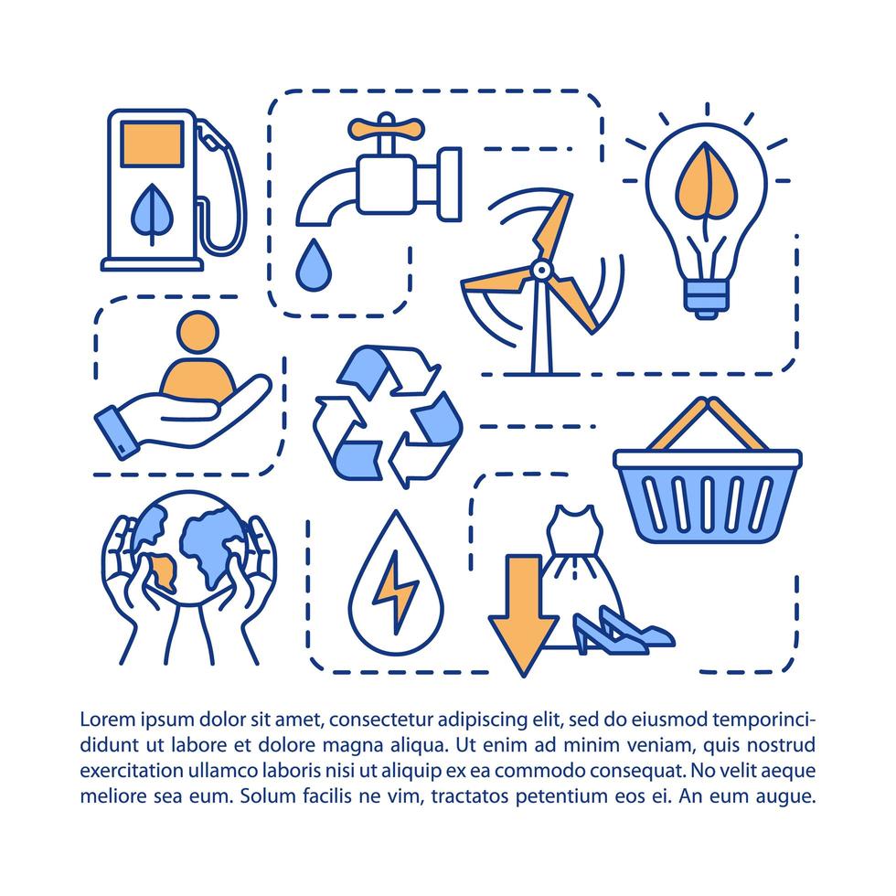 Responsible consumption concept icon with text. vector