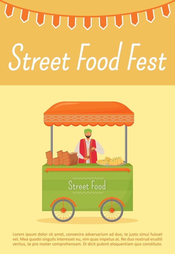 Street food fest poster vector