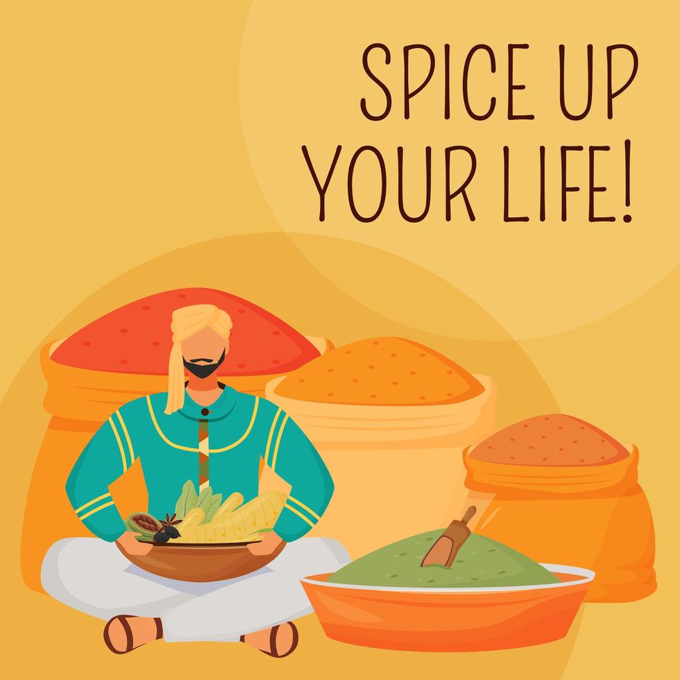 Indian flavourings social media post vector
