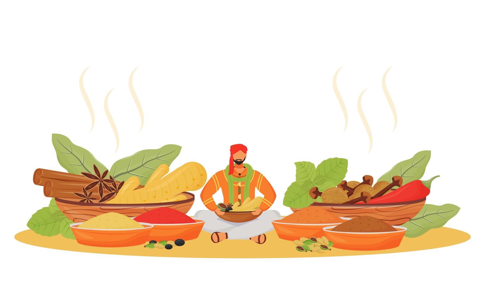 Indian spice shop vector