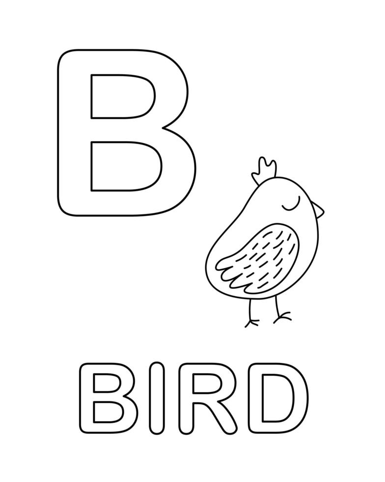 Little bird icon with letter B vector