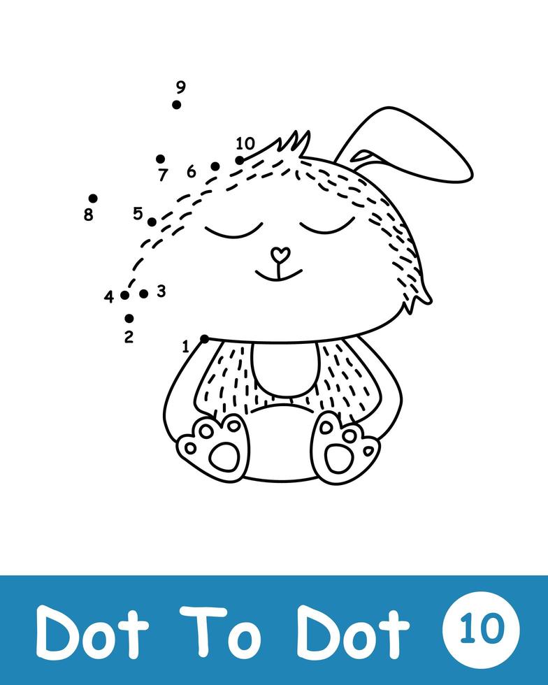 Dot to dot with Cute rabbit vector