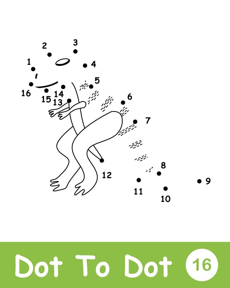 Dot to dot page with wild dinosaur vector