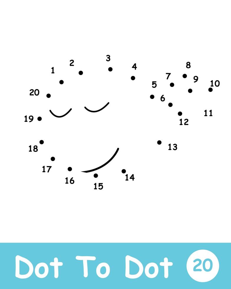 Dot to dot page with Whale animal vector