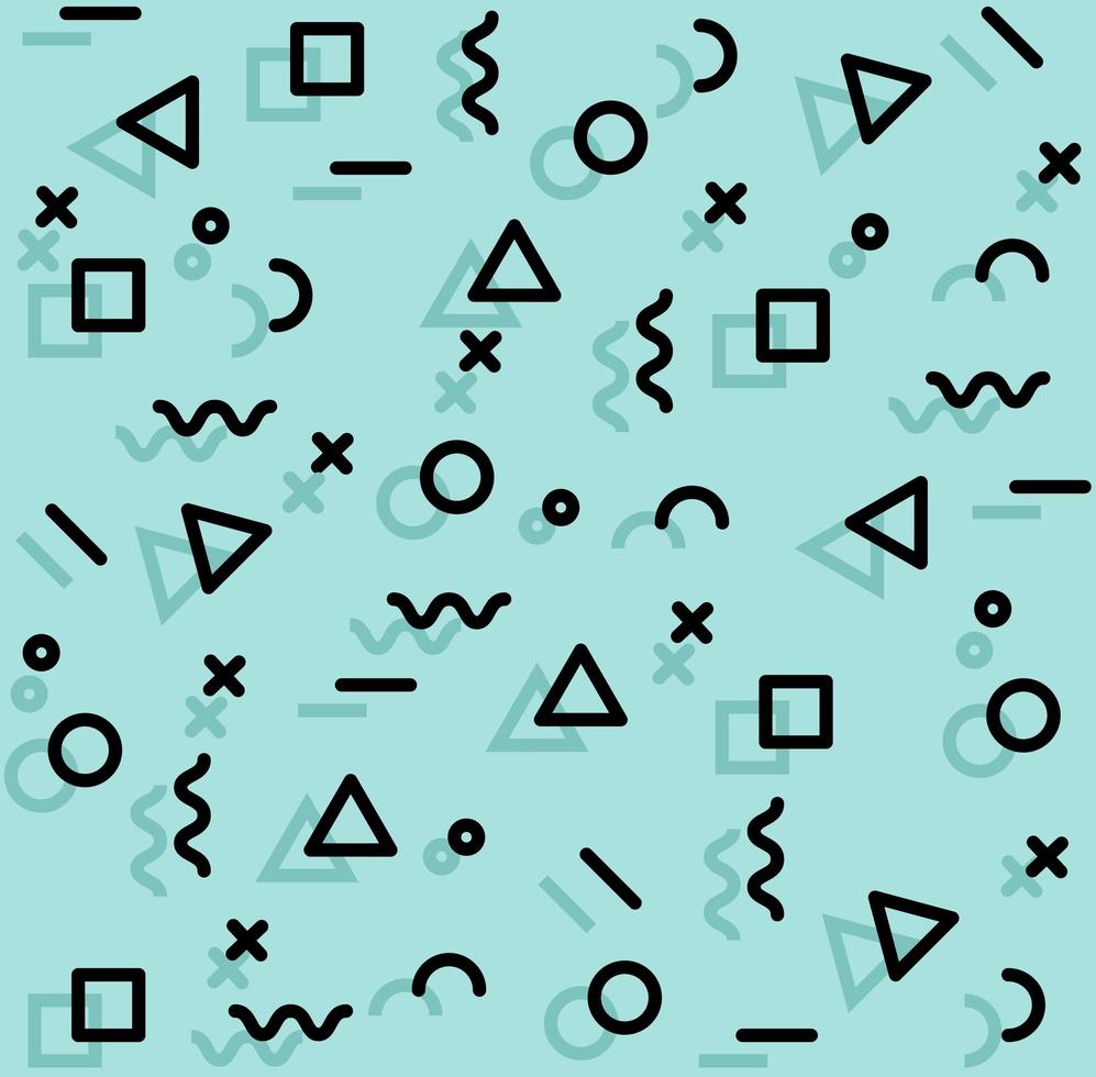 Seamless pattern of fun Memphis style shapes vector