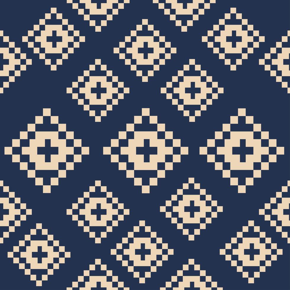 Seamless pattern of square abstract pixel shapes vector