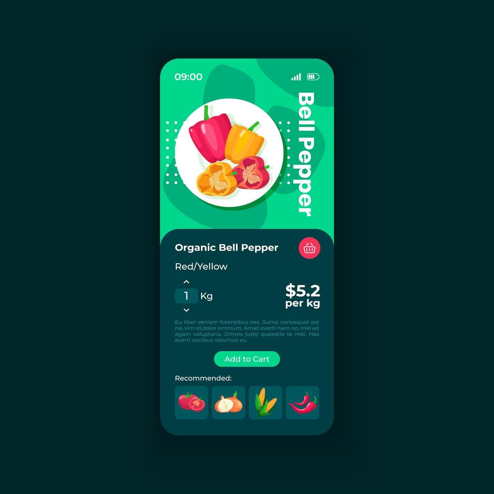 Online market smartphone interface template vector