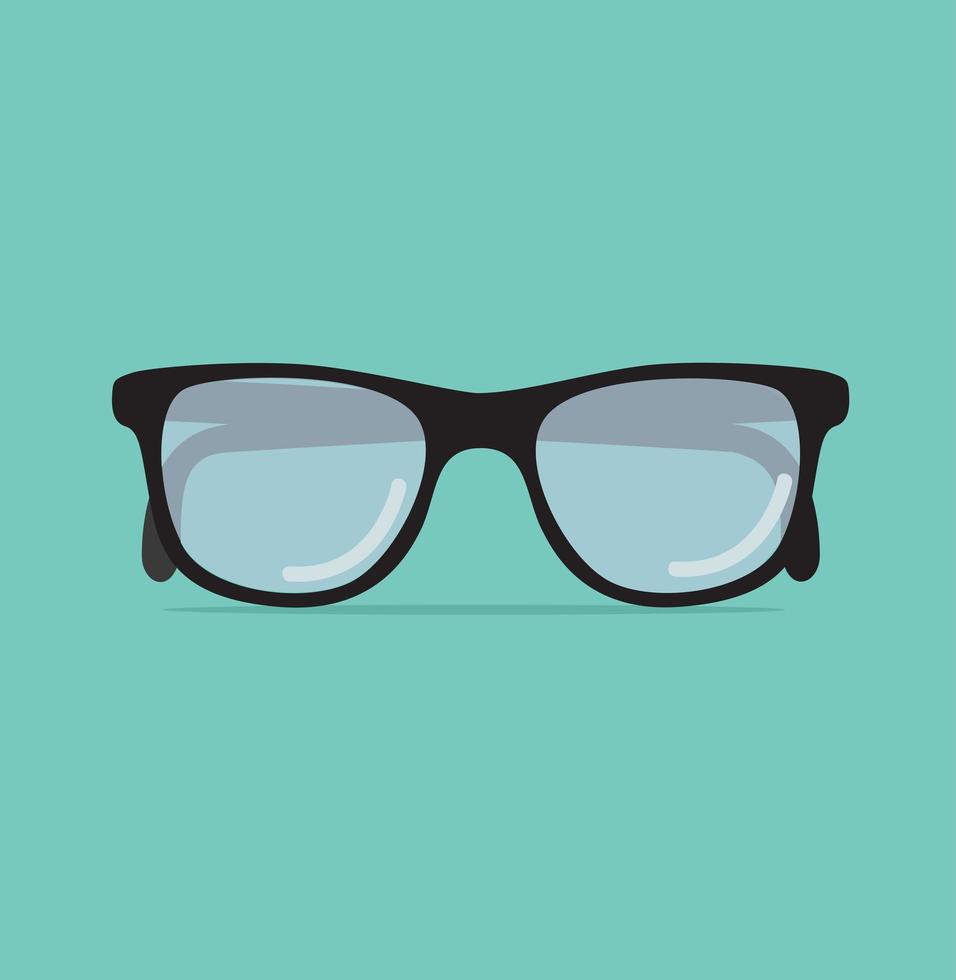 Trendy eyeglasses on a green background vector