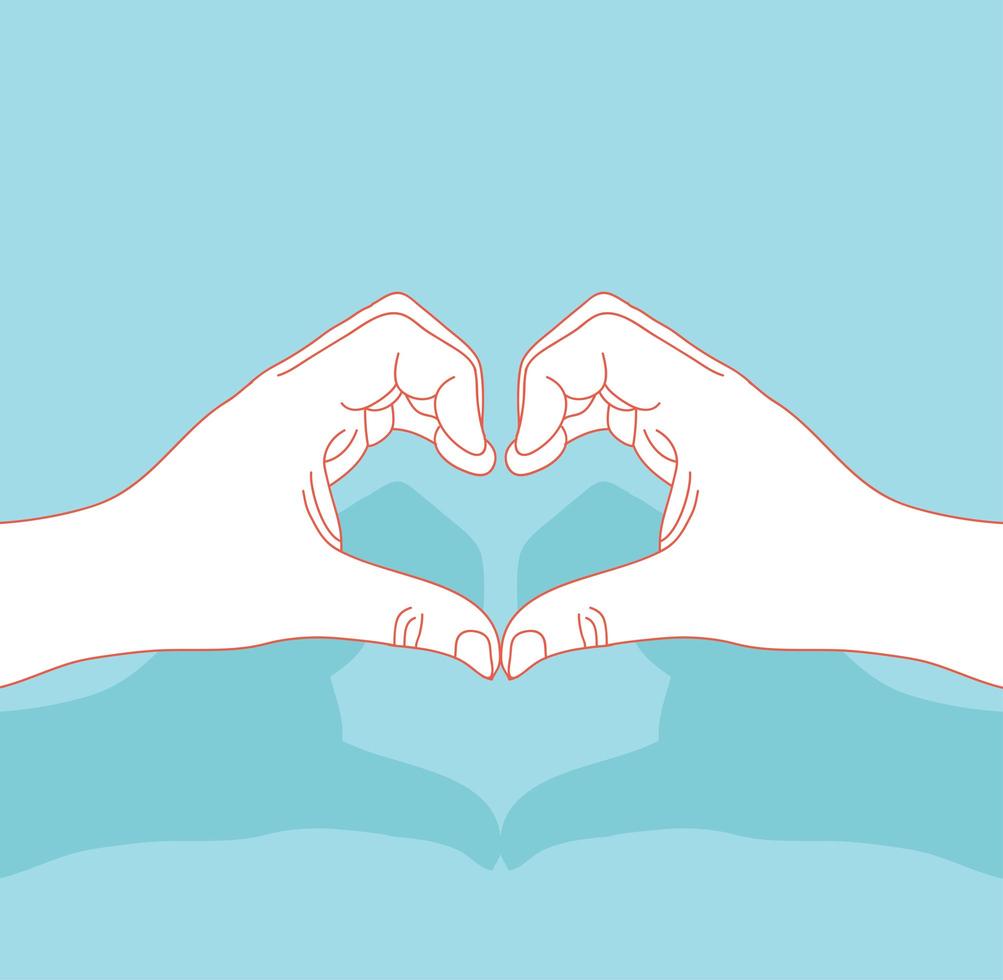 Hands making a heart shape gesture vector