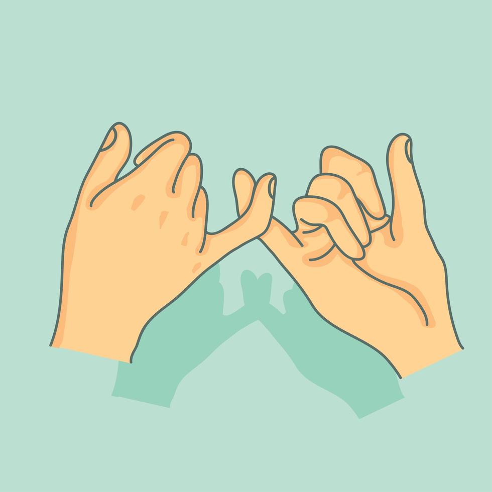 Hands making pinky promise gesture vector