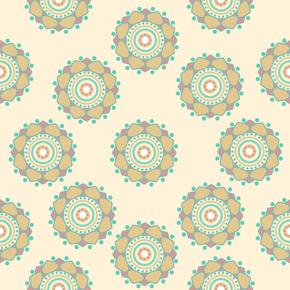 Seamless pattern of abstract green mandalas vector