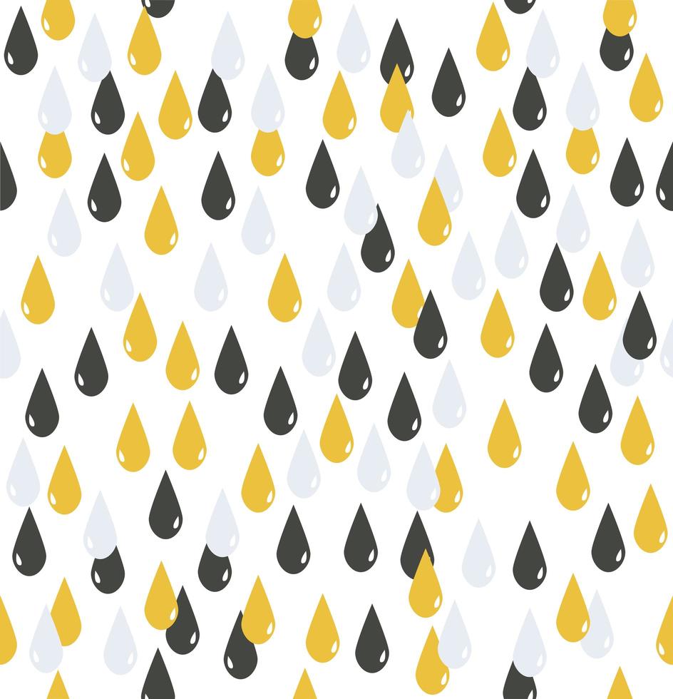 Seamless pattern of gray and yellow water drops vector