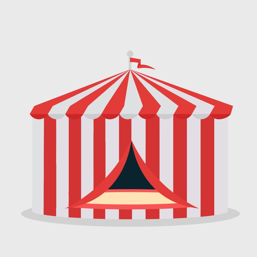 carpa de circo roja y blanca vector