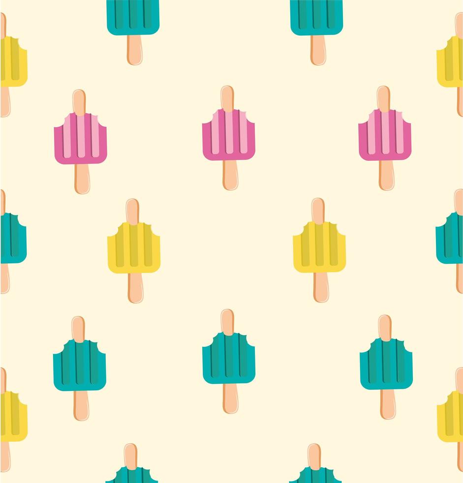 Seamless pattern of half eaten ice cream vector