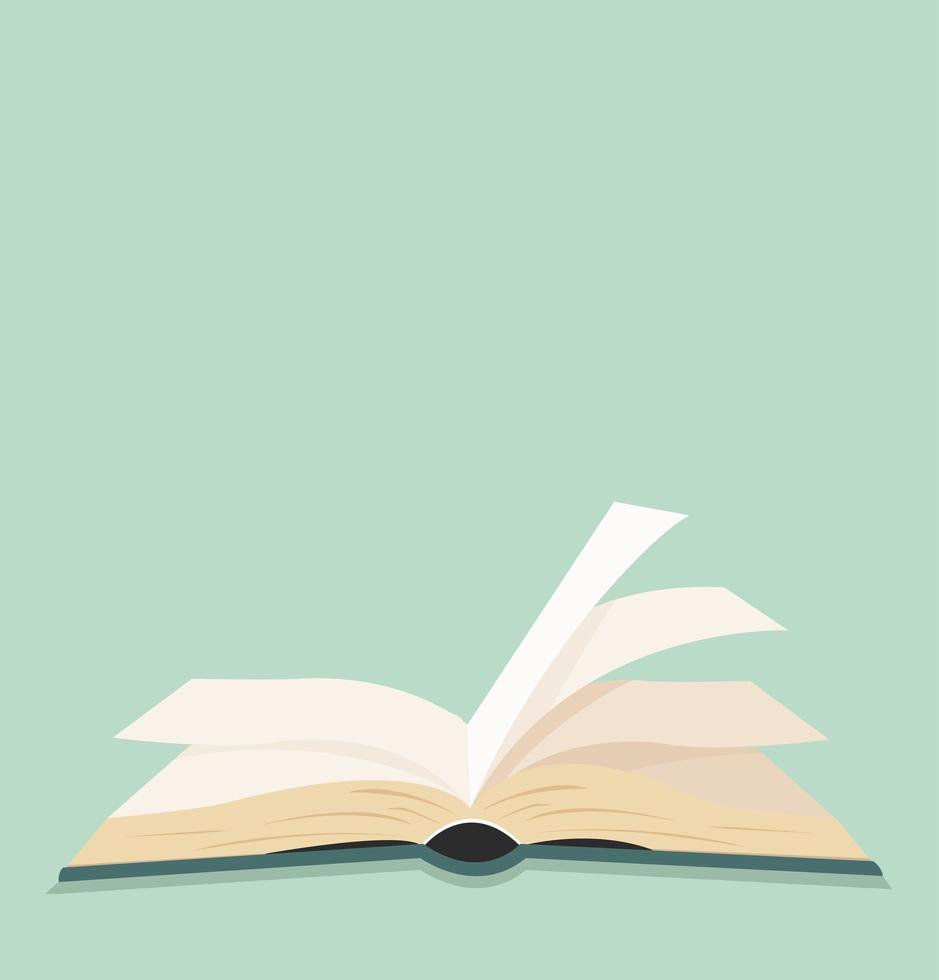 Open book with flipping pages vector