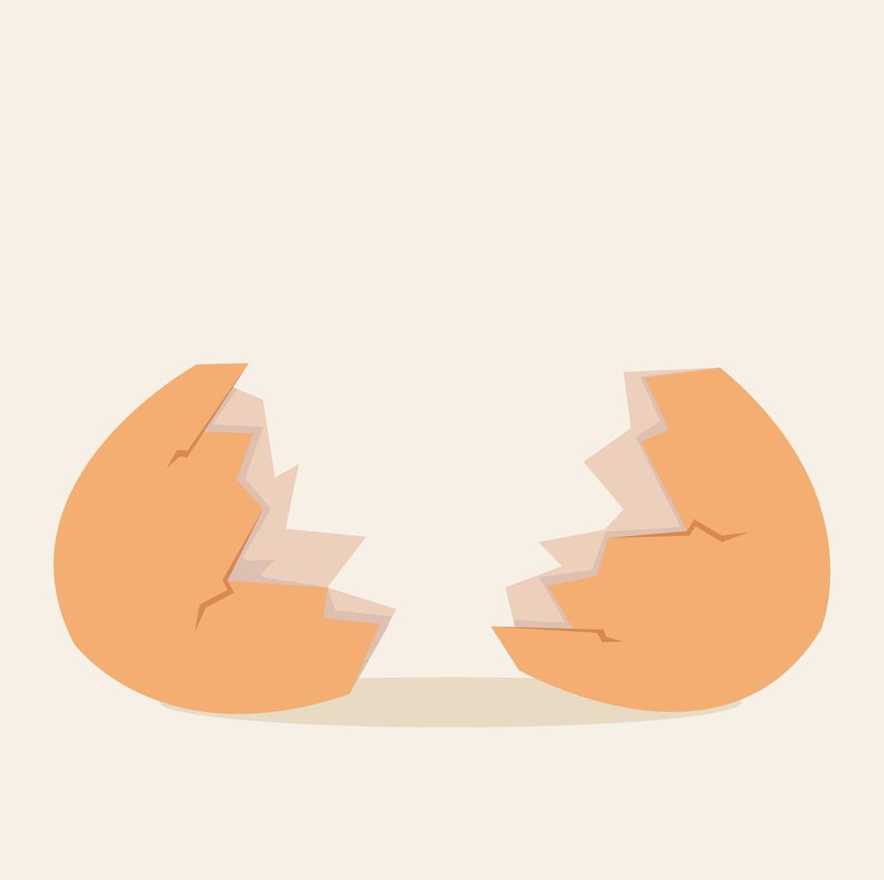 Broken egg shell vector