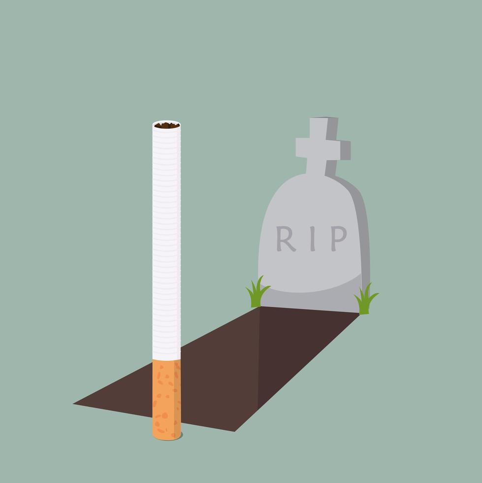 cigarrillo con tumba vector