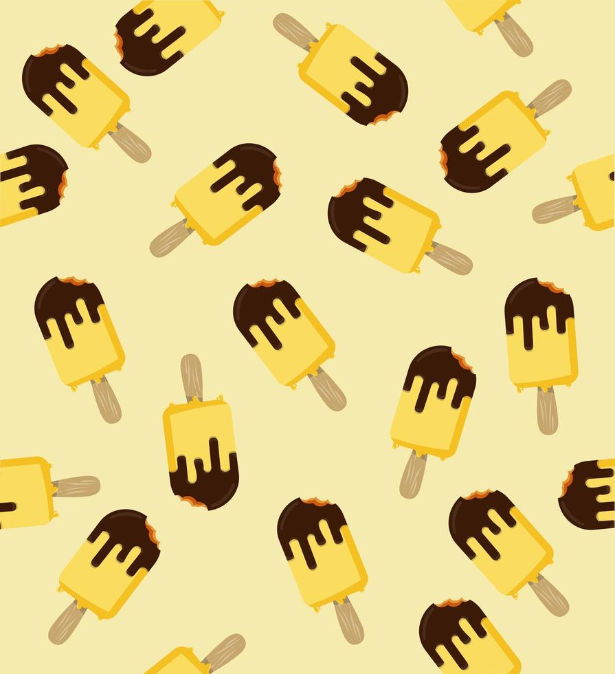 Seamless pattern of bitten yellow ice cream vector