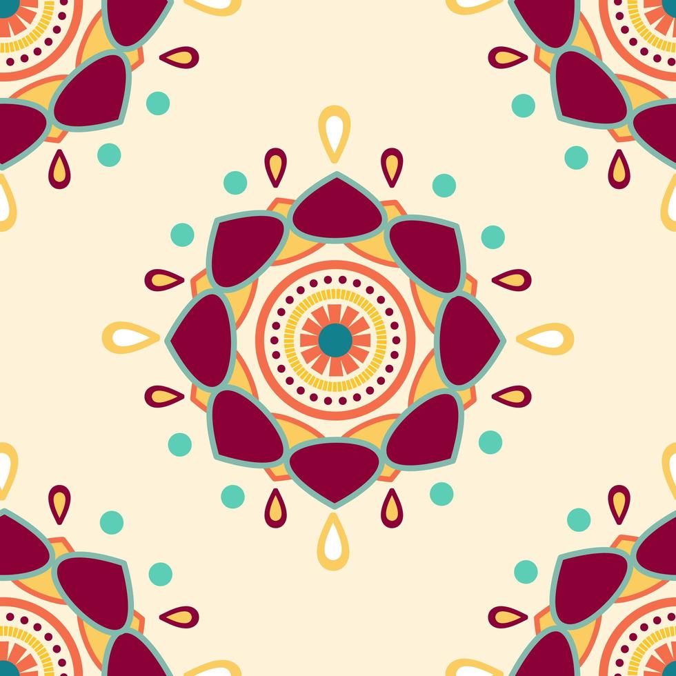 Seamless pattern of colorful abstract mandalas vector