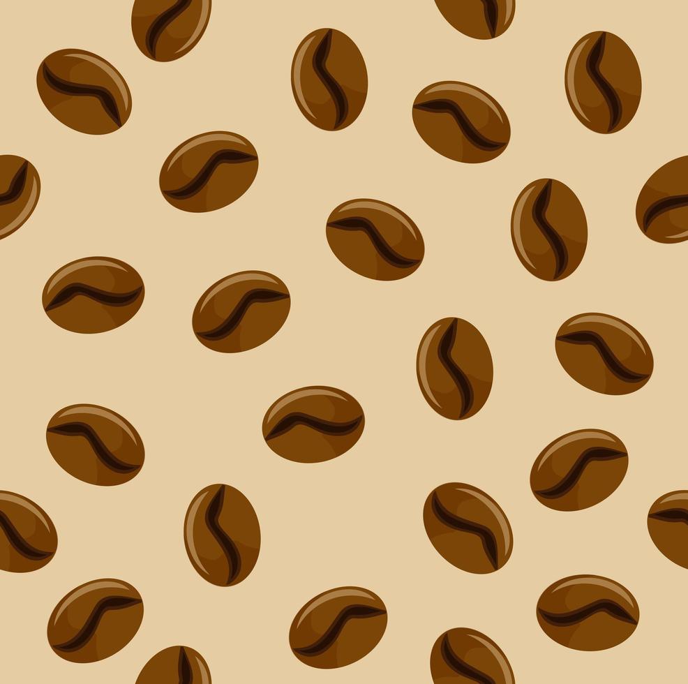 Seamless pattern of brown coffee beans vector