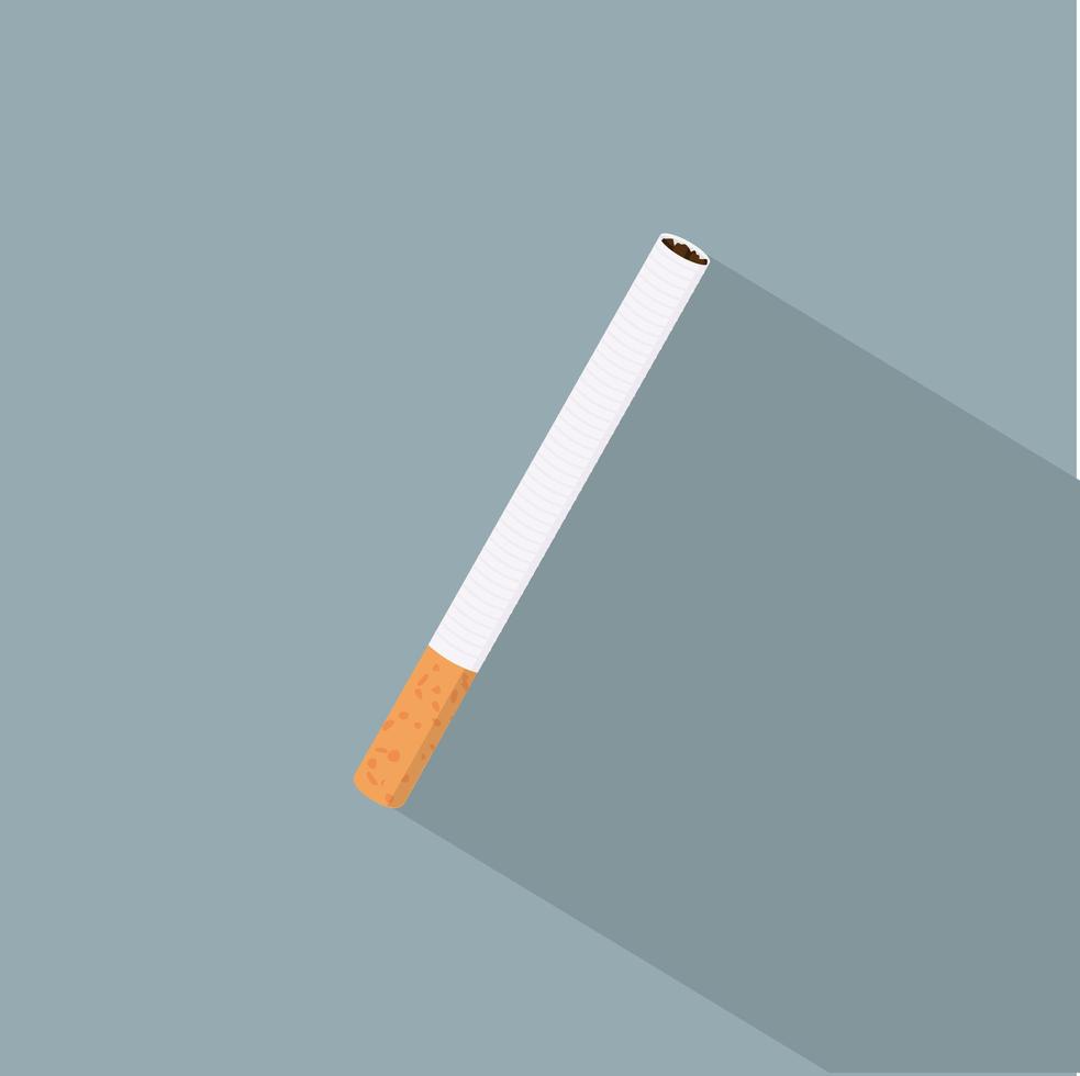 Single cigarette with long shadow vector