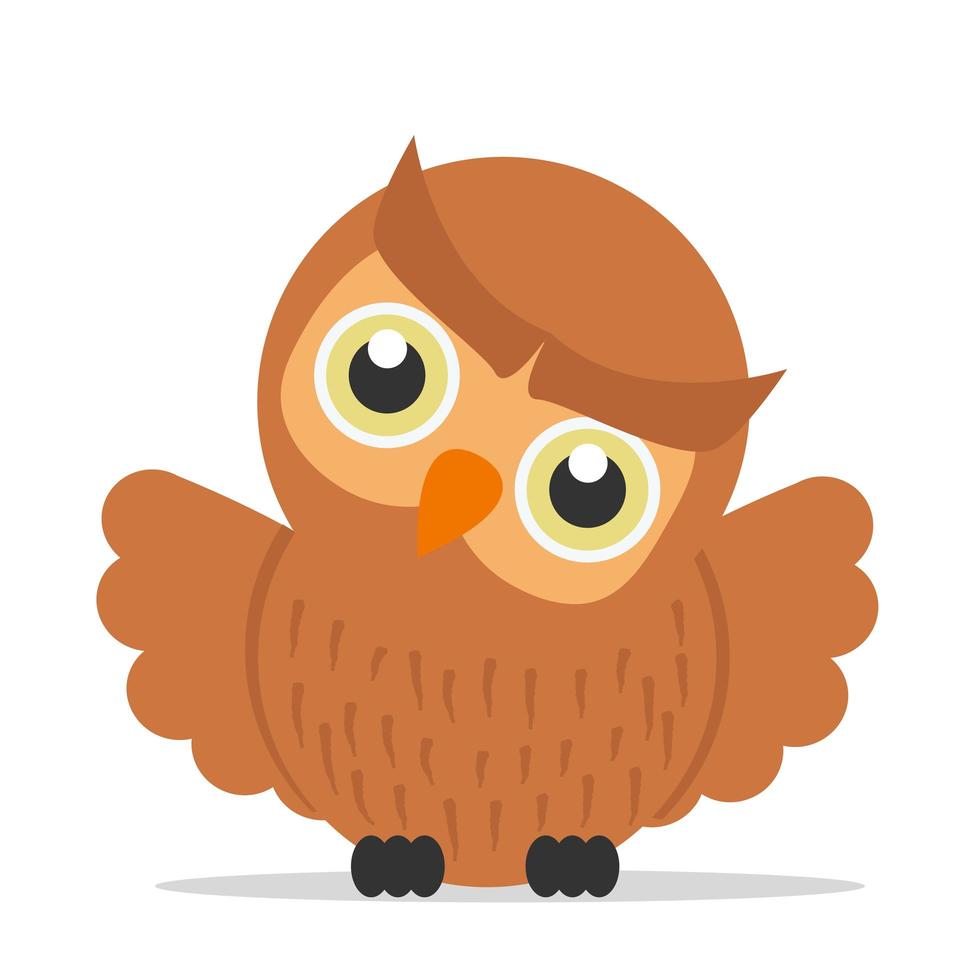 Cute cartoon owl flapping its wings vector