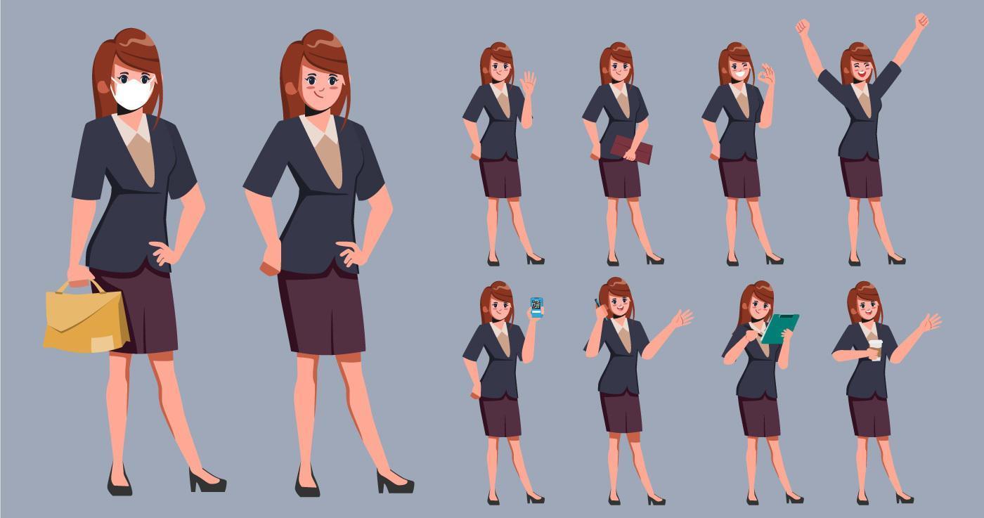 Collection of businesswomen vector