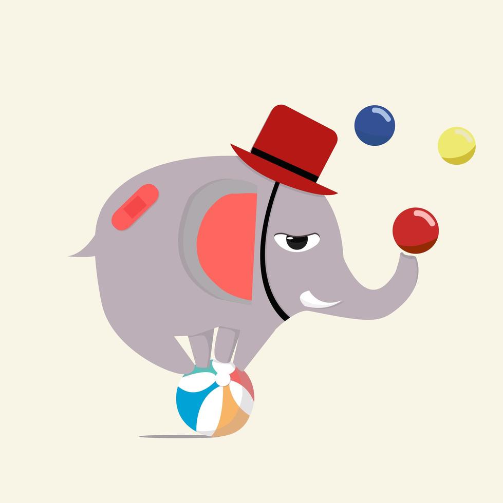 Circus elephant performing stunts vector