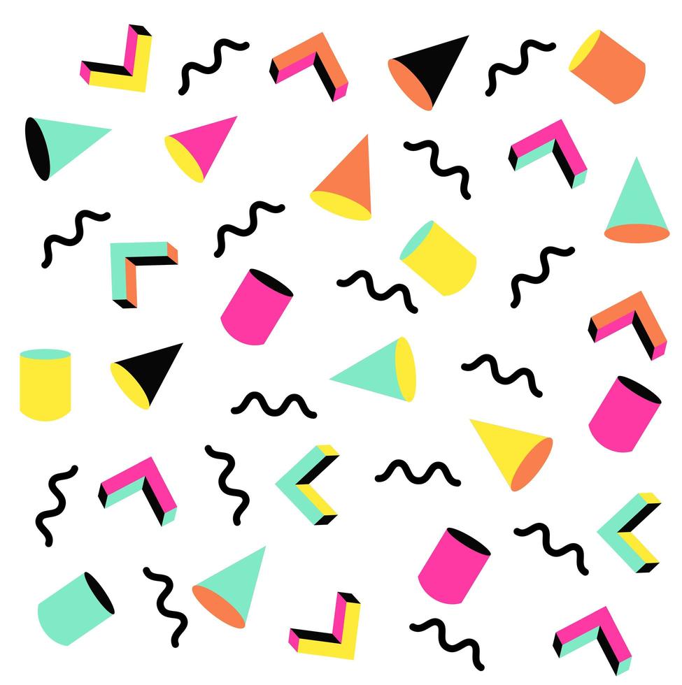 Colorful Memphis pattern vector