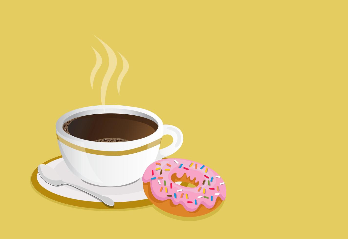 taza de café con donut vector