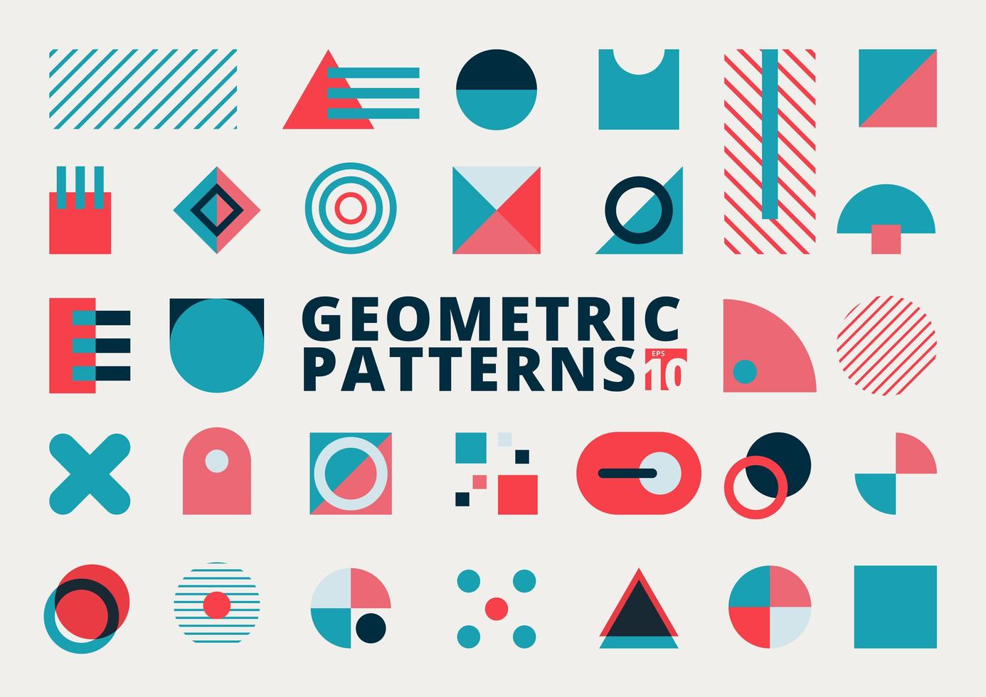 Set of geometric shapes flat design vector