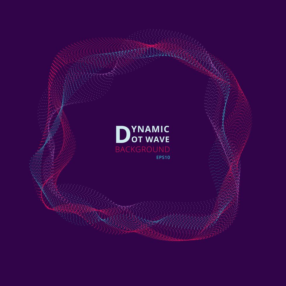 Abstract dynamic round frame particles waves vector