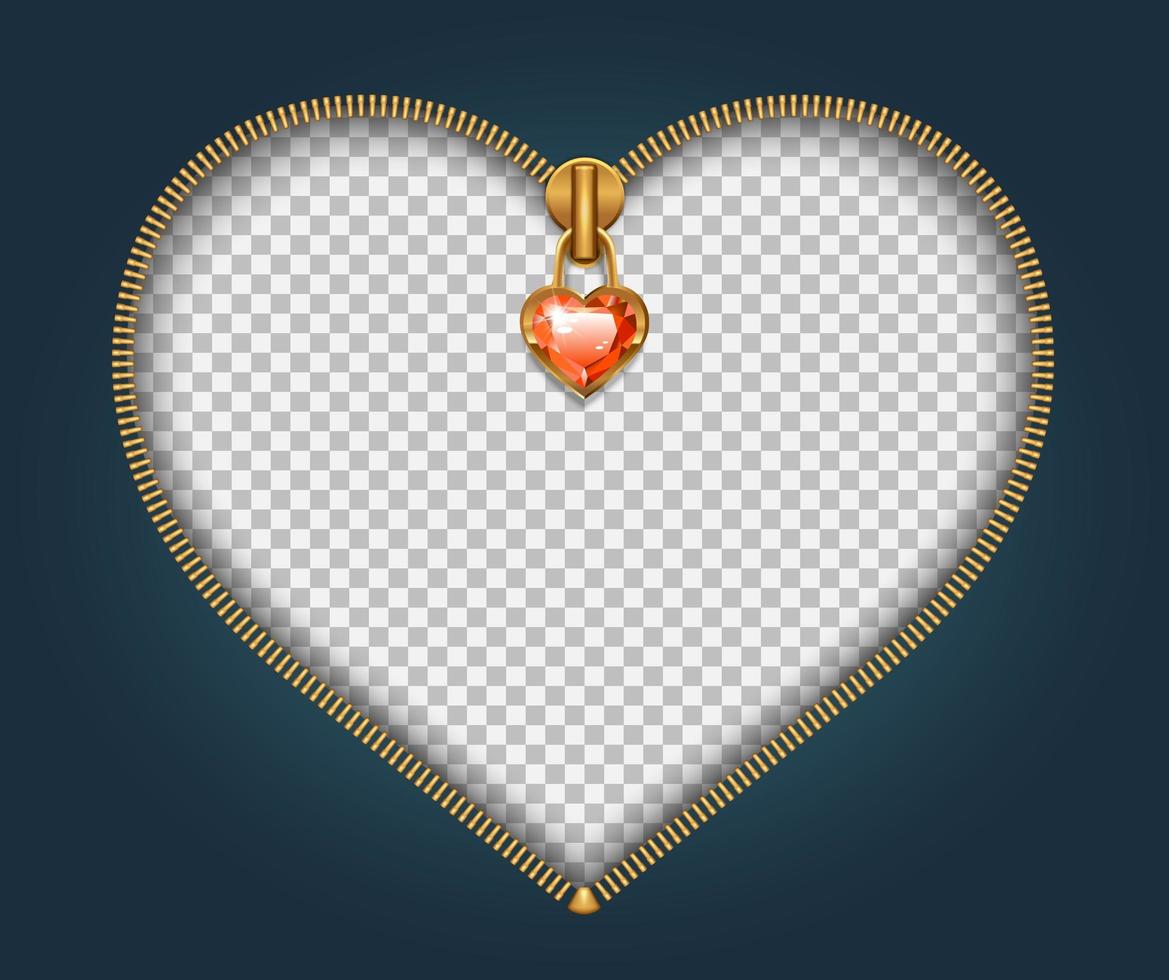 heart shaped zipper vector