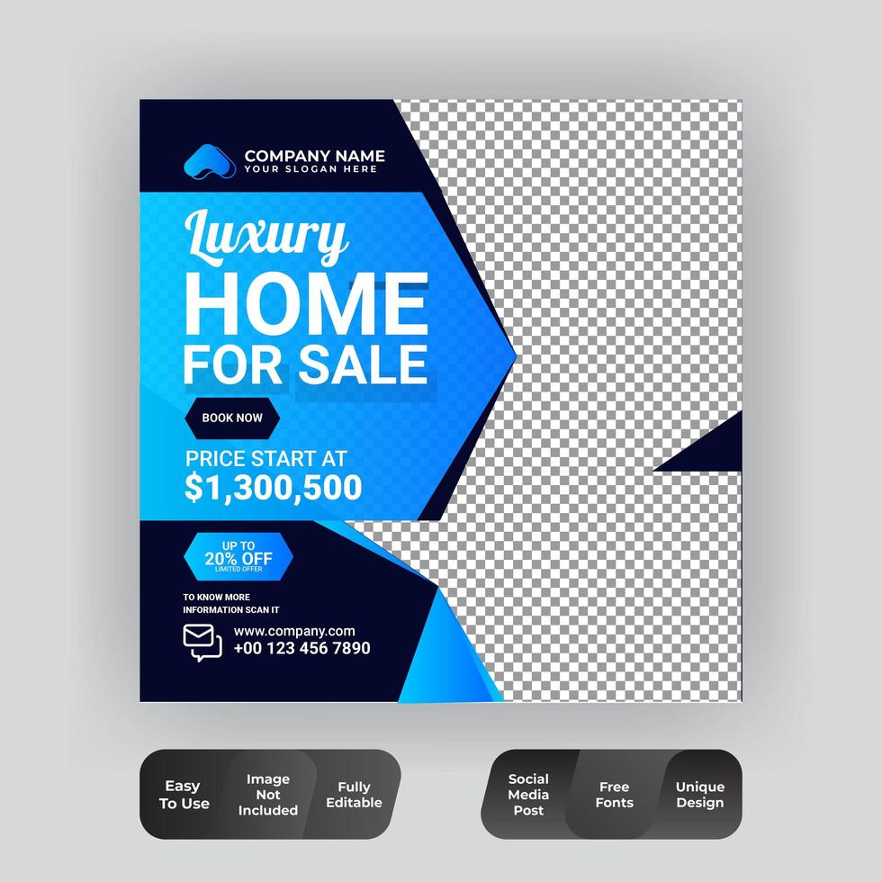 Creative Real Estate Social Media Post Design 1735450 Vector Art At Vecteezy