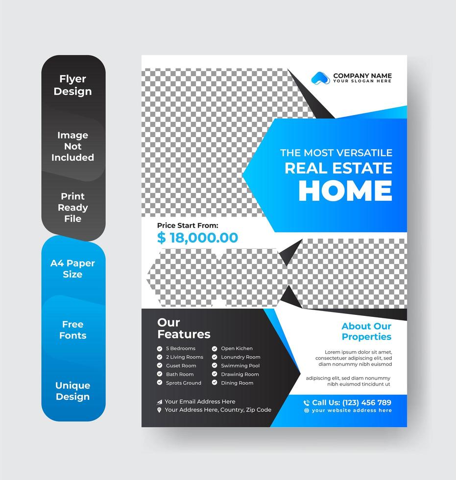 Creative real estate flyer template design vector